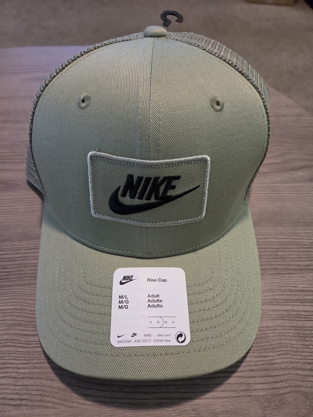 Nike Men's Olive Green Patch Logo Trucker Cap
